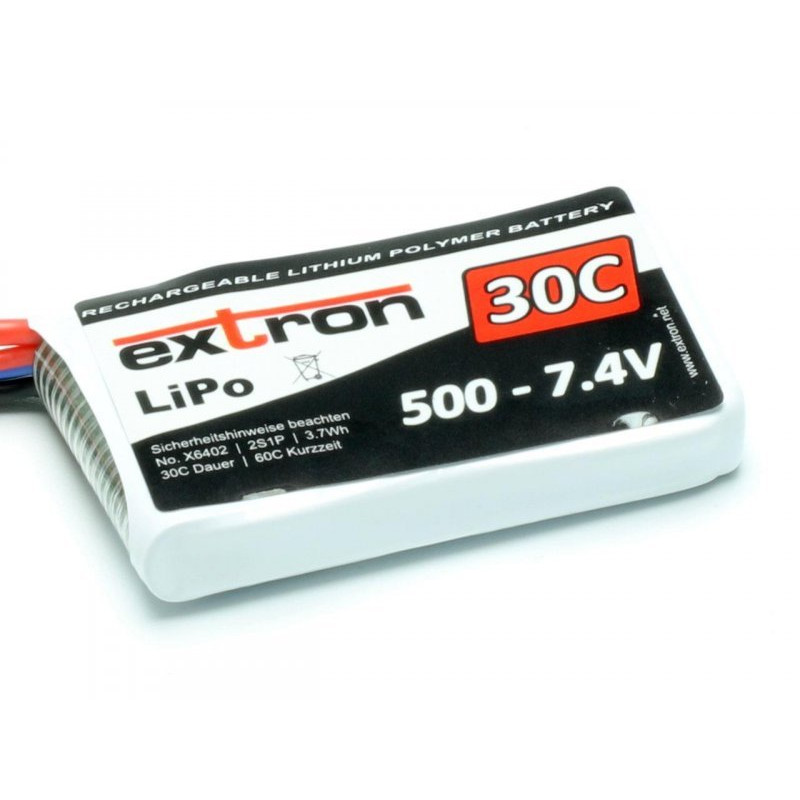 Extron - "X2" 2- 500  7.4V/ 500mAh 30/60C Carica 2C Conn. BEC