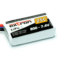 Extron - "X2" 2- 800  7.4V/ 800mAh 25/50C Carica 2C Conn. BEC
